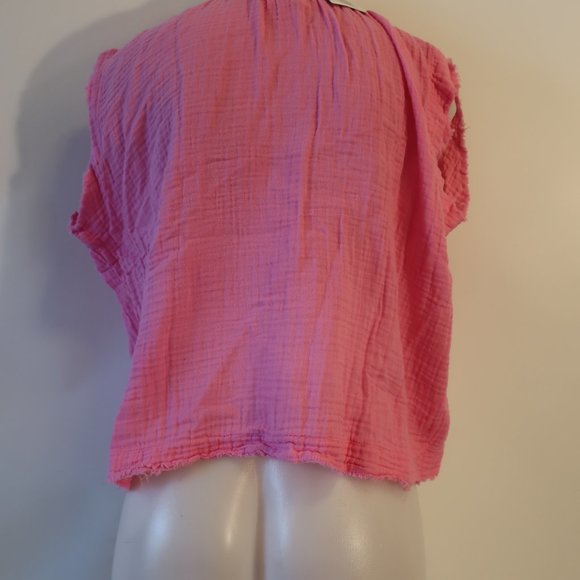 NWT Womens 9Seed Resort Pink Gauzy Top M/L * - Picture 5 of 6